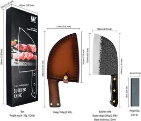 img 1 attached to XYJ полный серранский нож мясника длиной 7 дюймов: универсальный кухонный инструмент китайского производства с лезвием из высокоуглеродистой нержавеющей стали - идеален для использования дома, на открытом воздухе и во время кемпинга!