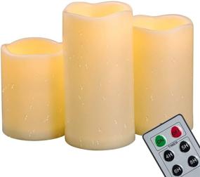 img 4 attached to 🕯️ Outdoor Waterproof LED Pillar Candles: Remote Controlled Timer & Flickering Flameless, Set of 3 for Patio Decor & Hanging Lanterns