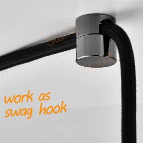 img 3 attached to 💡 Polished Black Sturkit Swag Hook - 6 Pack Lamp Hook for Chandelier Ceiling Lights Cable and Hanging Pendant Lighting Fixtures