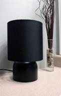 💡 sunbeam modern table lamp: energy star black with stylish metal base and black fabric shade логотип