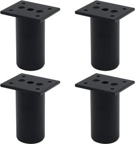 img 3 attached to 🪑 Antrader 3-Inch Height 1.5-Inch Diameter Adjustable Furniture Feet – Set of 4 Sturdy Aluminum Alloy Footlegs for Cabinets, Sofas, Beds – Black with Screws