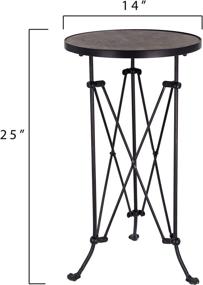img 2 attached to 🖤 Black Metal Table with Pine Wood Top by Creative Co-Op, 25-Inch