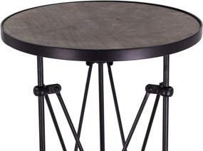 img 1 attached to 🖤 Black Metal Table with Pine Wood Top by Creative Co-Op, 25-Inch