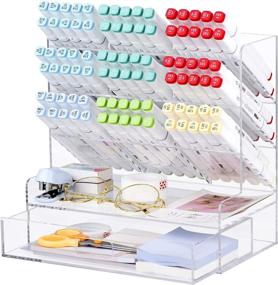 img 4 attached to 🖋️ Clear Acrylic Pen Organizer: Multi-Functional Desk Stationery Holder, Storage for Marker Pens, Art Supplies - Ideal for Office, School &amp; Home