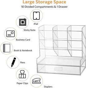 img 2 attached to 🖋️ Clear Acrylic Pen Organizer: Multi-Functional Desk Stationery Holder, Storage for Marker Pens, Art Supplies - Ideal for Office, School &amp; Home