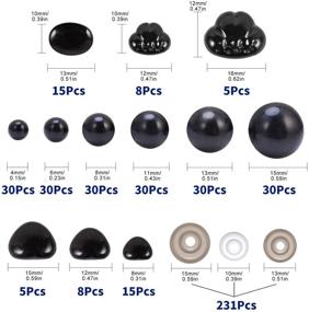 img 2 attached to 462Pcs Black Plastic Safety Eyes and Noses with Washers for Crafts: Enhance Safety and Detail in Your Stuffed Crochet Projects