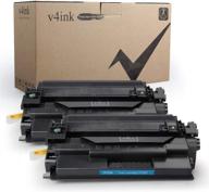 🖨️ v4ink 2pk compatible high yield toner cartridge for hp 26a 26x - black logo