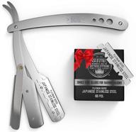 🪒 straight edge barber razor kit for precision shaving - premium straight blade razor for men with 100 single edge blades - professional men's straight razor set logo