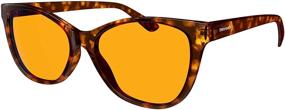 img 3 attached to 🦢 Swanwick Cat Eye Night Swannies: Premium Blue Light Blocking Glasses - Tortoise with Orange Tint for Ultimate Sleep Support and Superior Blocking of Gaming PC and Smartphone Glare