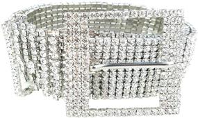 img 4 attached to Shimmering Crystal Rhinestone Waistband: 💎 A Must-Have Sparkling Accessory for Women's Wardrobe