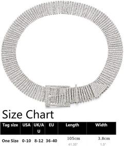 img 3 attached to Shimmering Crystal Rhinestone Waistband: 💎 A Must-Have Sparkling Accessory for Women's Wardrobe