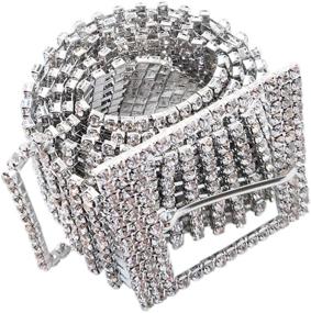 img 1 attached to Shimmering Crystal Rhinestone Waistband: 💎 A Must-Have Sparkling Accessory for Women's Wardrobe