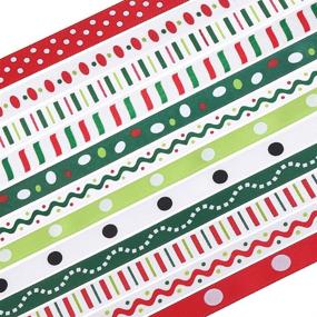 img 4 attached to 🎀 Xmas Ribbon - 24 Yards of 0.4" Grosgrain Ribbons, Polyester Ribbons for Gift Wrapping, Crafts, Decoration, Holiday