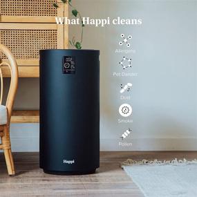 img 2 attached to 🌬️ Our Happi Air Purifier for Large Rooms and Offices: H13 TRUE HEPA Filter, Captures 99.98% of Airborne Toxins, UV Light, Real Time Air Quality Display, Auto Self Cleaning, 5 Speeds - Whisper Quiet, Black