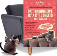 ronton cat scratch deterrent tape: transparent double sided training tape for cats - pet & kid safe furniture protector (5 sheets) logo