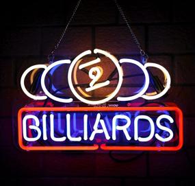 img 1 attached to Lushun Billiards Real Glass Neon Sign - Vibrant Neon Lights for Bars, Clubs, Bedrooms, and More!