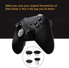 img 2 attached to 🎮 Xbox One Elite Series 2 Controller Thumbstick Upgrade: 6-in-1 Metal Magnetic Joystick Grips - Black