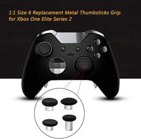 img 3 attached to 🎮 Xbox One Elite Series 2 Controller Thumbstick Upgrade: 6-in-1 Metal Magnetic Joystick Grips - Black