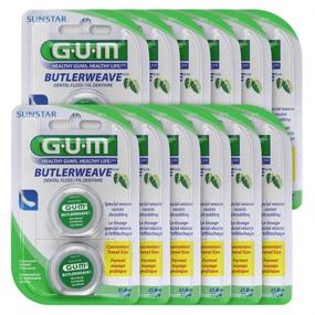 img 1 attached to 🧵 Travel-Sized Mint ButlerWeave Dental Floss by GUM - Pack of 12, 2 Count: Product Review and Benefits