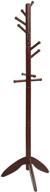 🌲 tangkula wood tree coat rack - entryway coat stand with 11 hooks &amp; stable tri-legged base - elegant coat hall tree coat hanger stand for home office hallway entryway logo