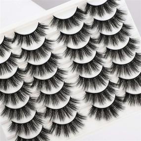 img 2 attached to 💁 Get Gorgeous with Newcally Lashes: 20MM Dramatic Wispy Faux Mink Lashes Multipack - 14 Pairs of Long, Thick & Fluffy Strip Eyelashes!