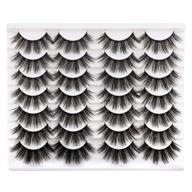 💁 get gorgeous with newcally lashes: 20mm dramatic wispy faux mink lashes multipack - 14 pairs of long, thick & fluffy strip eyelashes! logo