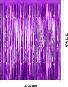 img 2 attached to 🎉 Sparkly Purple Foil Fringe Curtains - 2-Pack Metallic Tinsel Mylar Curtains for Party, Wedding Decor & Photo Backdrop