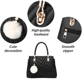 img 1 attached to Stylish Leather Handbags with Top Handle and Shoulder Straps for Women, Including Wallets - Top-Handle Bags Collection