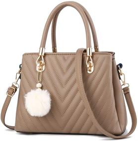 img 4 attached to Stylish Leather Handbags with Top Handle and Shoulder Straps for Women, Including Wallets - Top-Handle Bags Collection