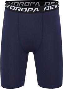 img 3 attached to 🩲 DEVOROPA Youth Boys' Compression Shorts with Side Pocket - Pack of 2: Performance Athletic Base Layers for Workout Training