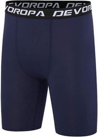 img 2 attached to 🩲 DEVOROPA Youth Boys' Compression Shorts with Side Pocket - Pack of 2: Performance Athletic Base Layers for Workout Training