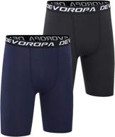 🩲 devoropa youth boys' compression shorts with side pocket - pack of 2: performance athletic base layers for workout training logo