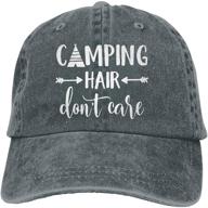 🧢 hhnlb unisex vintage jeans baseball cap - camping hair don't care 1, classic cotton dad hat with adjustable strap - plain cap logo