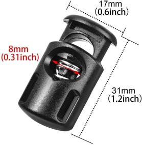 img 4 attached to 🔒 10PCS DYZD Plastic Cord Locks - End Spring Stop Toggle Stoppers in Multi-Colour (Black) - Secure and Versatile Cord Management Solution