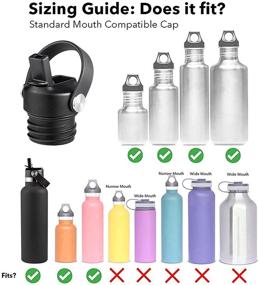 img 3 attached to 🥤 Tzuoieo Straw Lid: The Perfect Fit for Hydro Flask Standard Mouth Water Bottle - Includes Straws, Flexible Handle, and Sports Straw Cap Flip Top Replacement Lid