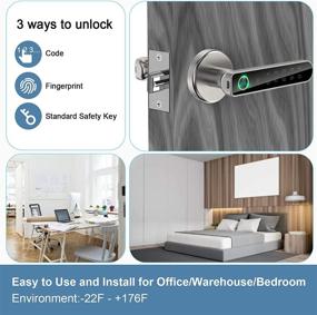 img 1 attached to 🔒 Yoinware Smart Fingerprint Door Lock: Keyless Entry, Fingerprint, Code, and Key Unlock, Easy Installation for Home, Office, Airbnb, Bedroom, Garage