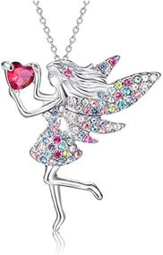 img 3 attached to 🧚 MGQFY 4PCS Fairy Necklace Set for Teen Girls - Birthstone Pendant Rainbow Mermaid Necklaces: Fashion Crystal Jewelry Set - Best Gift for Little Girls /Teen Girls Birthday Present