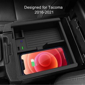 img 2 attached to 📱 CarQiWireless 2021 Wireless Charger and Center Console Organizer Tray for Toyota Tacoma 2016-2021, Wireless Phone Charging Pad for Toyota Tacoma Offroad TRD PRO Trail Truck Accessories with Upgraded Features