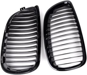 img 1 attached to 🔳 Glossy Black Kidney Grille for 2007-2010 BMW 3-Series E92 E93 M3 2-Door - Front Hood Compatible