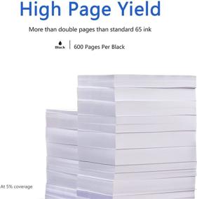 img 1 attached to 🖤 Ankink Higher Yield 65xl Black Ink Cartridge 2 Pack Combo - XLarge Refilled HP65XL HP 65 - Compatible with Envy 5000, 5010, 5014, 5052, 5055, and more - for DeskJet 2600, 2622, 2640, and more - HP65 Ink