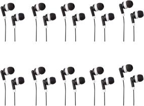 img 4 attached to 🎧 JustJamz Basic Dot Headphones Black - In-Ear Earbud Disposable Headphones - 3.5 MM Stereo Earphones for Classroom, Schools, Libraries, Kids - 50 Packs