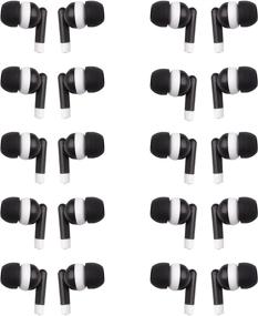 img 1 attached to 🎧 JustJamz Basic Dot Headphones Black - In-Ear Earbud Disposable Headphones - 3.5 MM Stereo Earphones for Classroom, Schools, Libraries, Kids - 50 Packs