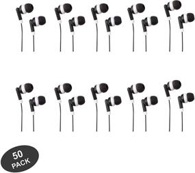 img 3 attached to 🎧 JustJamz Basic Dot Headphones Black - In-Ear Earbud Disposable Headphones - 3.5 MM Stereo Earphones for Classroom, Schools, Libraries, Kids - 50 Packs