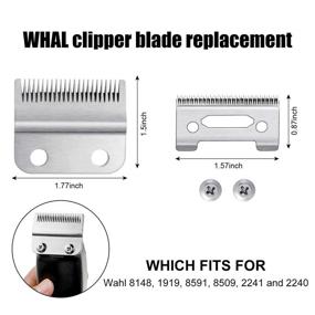 img 3 attached to 2 Sets of Adjustable Hair Clipper Blades with 2-Hole Trimmer Replacement - Compatible with Wahl 8148, 1919, 8591, 8509, 2241 and 2240 (Silver)