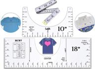 📏 hcn7 t-shirt alignment tool set - durable tshirt ruler guide for effortless design placement - includes 2 centering tools and 1 measurement ruler - transparent acrylic pvc craft tools - 10-inch and 18-inch rulers logo