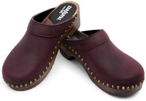 img 2 attached to Sandgrens Swedish Wooden Leather Bergen Men's Shoes for Mules & Clogs