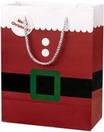 🎅 crisky deep red medium santa claus gift bags - pack of 12, size 10"x8"x4 logo