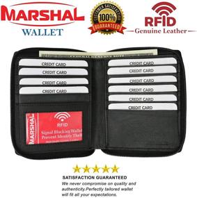img 3 attached to 👔 Ultimate Black Leather Zippered Wallet: Essential Men's Blocking Accessories
