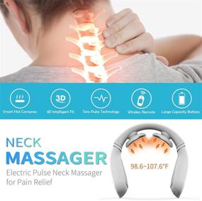 img 3 attached to 🔌 Tens Intelligent Neck Massager: Portable Pain Relief with Heat Therapy, Skinkit Cordless Electric Pulse Trigger Point Massager, 6 Modes 15 Levels Rechargeable - White