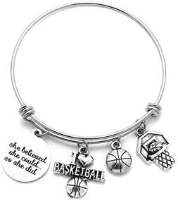 img 3 attached to 🏀 DYJELWD Sports Fan Bracelet: Perfect School Team Gift for Her - Basketball, Softball, Volleyball